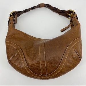 Coach Dylan Hobo brown leather braided handle bag